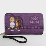 Dog Mom - Personalized Leather Long Wallet