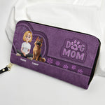 Dog Mom - Personalized Leather Long Wallet