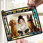 Dog Mom & Her Dogs - Personalized Window Hanging Suncatcher Ornament