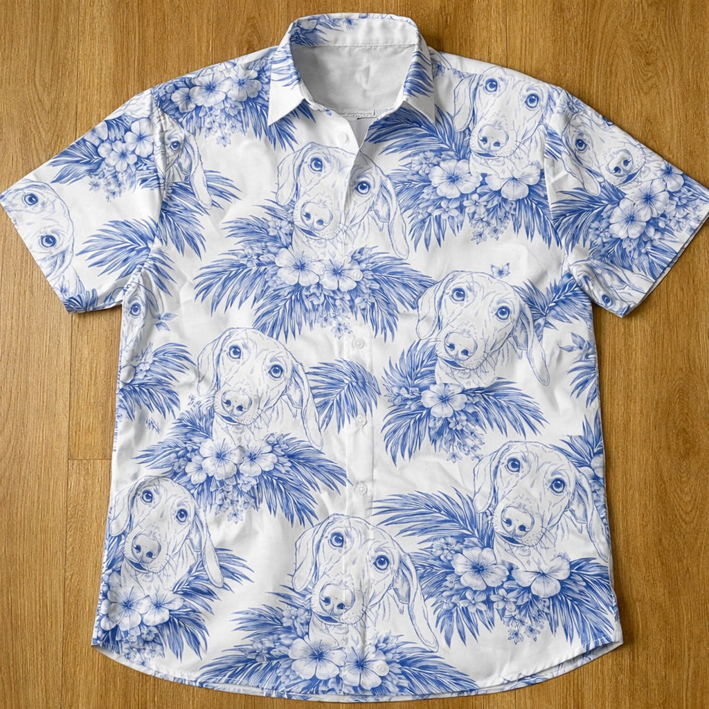 Dog-Lovers-Toile-De-Jouy-Style-Custom-Photo-Personalized-Hawaiian-Shirt-2