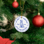 Dog's 1st Christmas, Cat's First Christmas, Toile De Jouy - Personalized Ceramic Ornament
