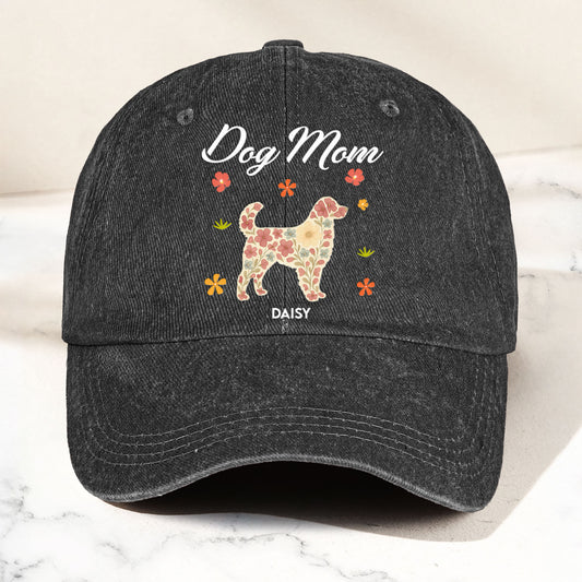 Dogaholic, Dog Mom - Personalized Distressed Denim Cap