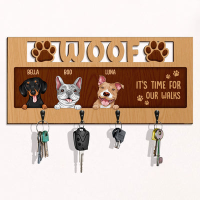 Dogs It's Time For My Walk - Personalized Key Holder