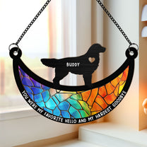 Dogs On The Moon - Personalized Window Hanging Suncatcher Ornament