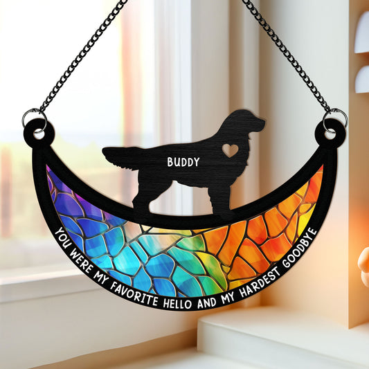 Dogs On The Moon - Personalized Window Hanging Suncatcher Ornament