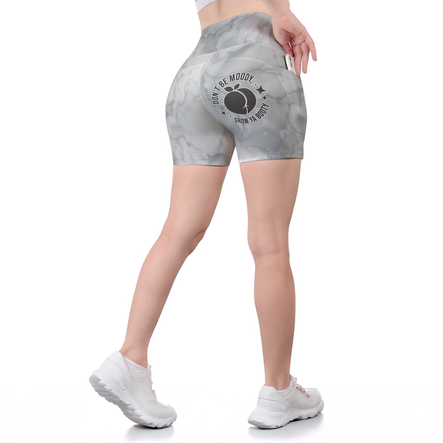 Don't Be Moody, Grow Ya Booty - Personalized Women's Workout Shorts