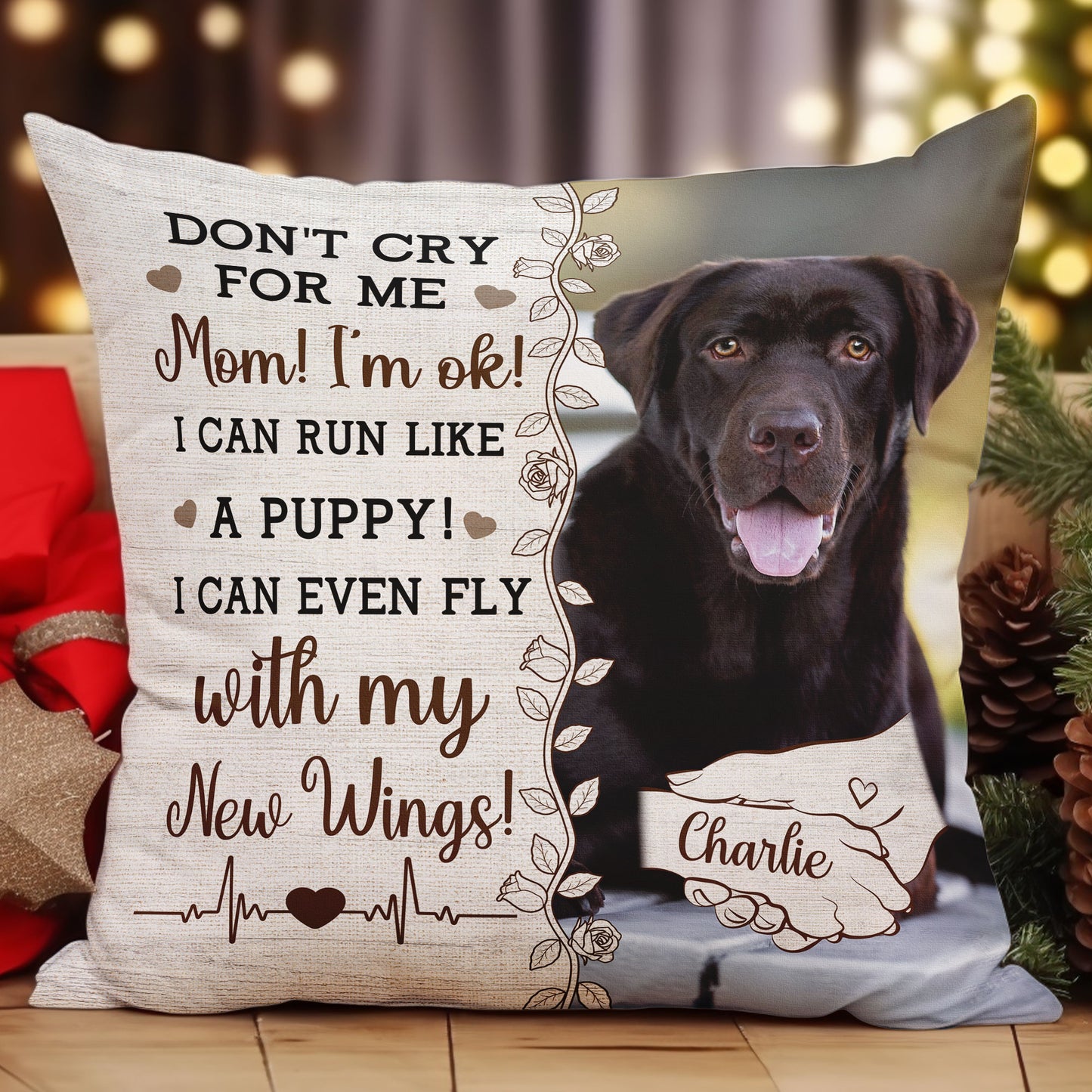 Don't Cry For Me, Mom - Personalized Photo Pillow (Insert Included)