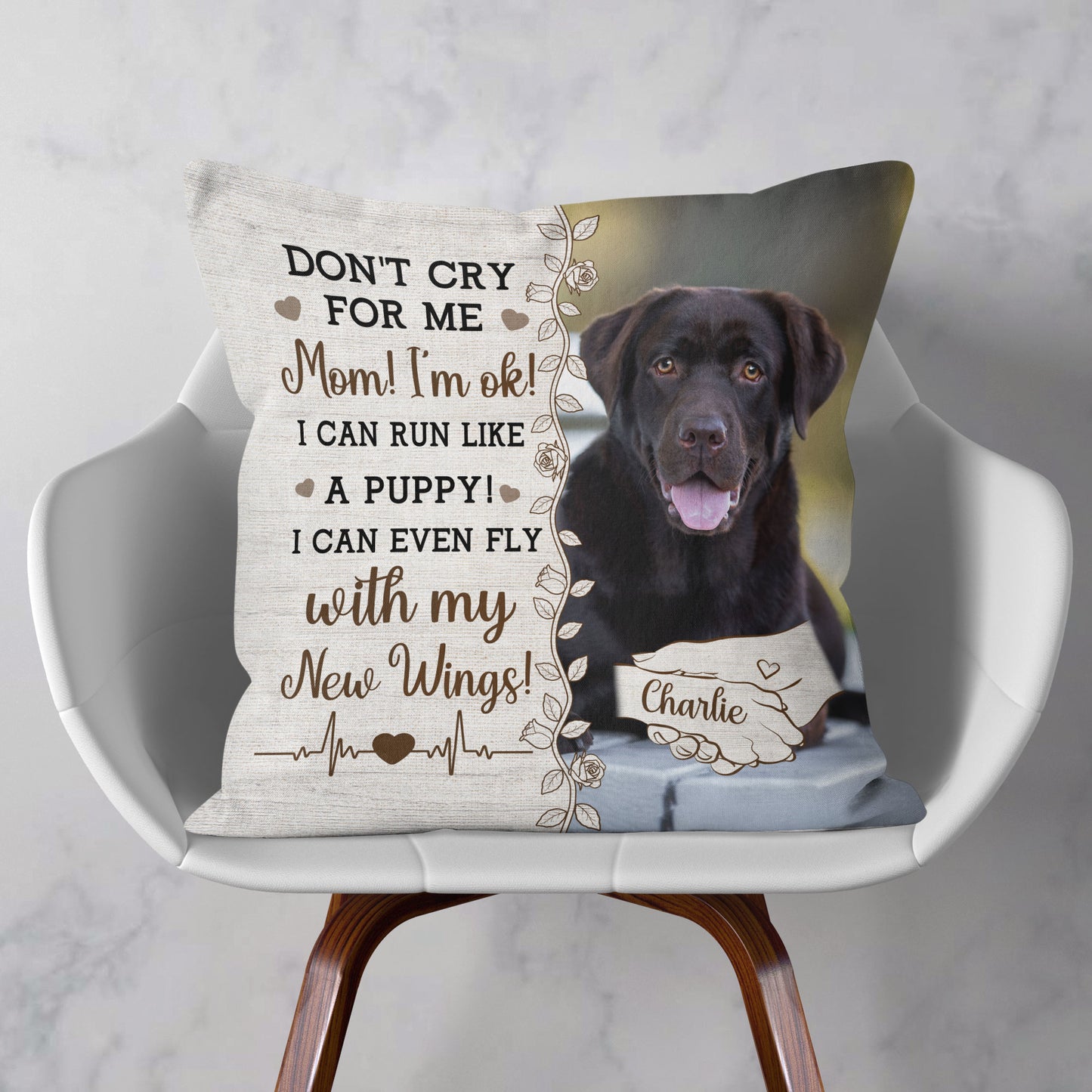 Don't Cry For Me, Mom - Personalized Photo Pillow (Insert Included)