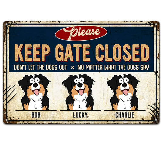 Don't Let The Dogs Out - Personalized Metal Sign