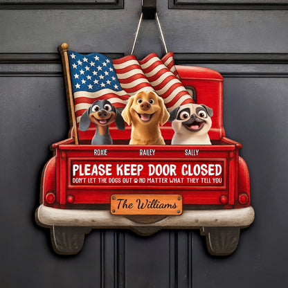 Don't Let The Dogs Out - Personalized Wood Sign