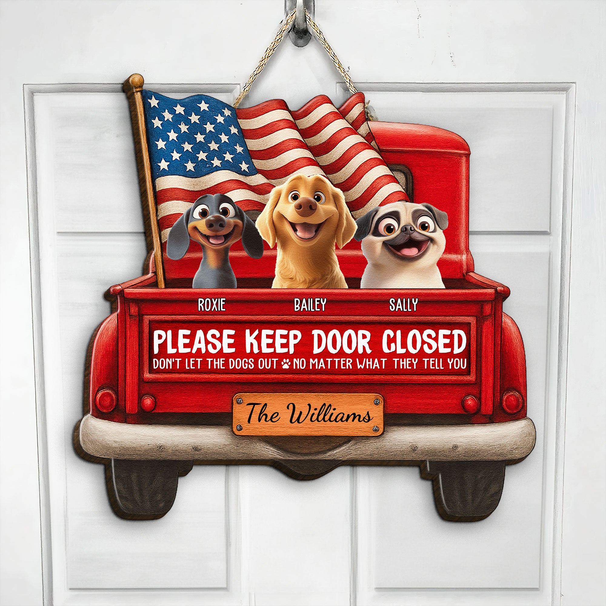 Don't Let The Dogs Out - Personalized Wood Sign