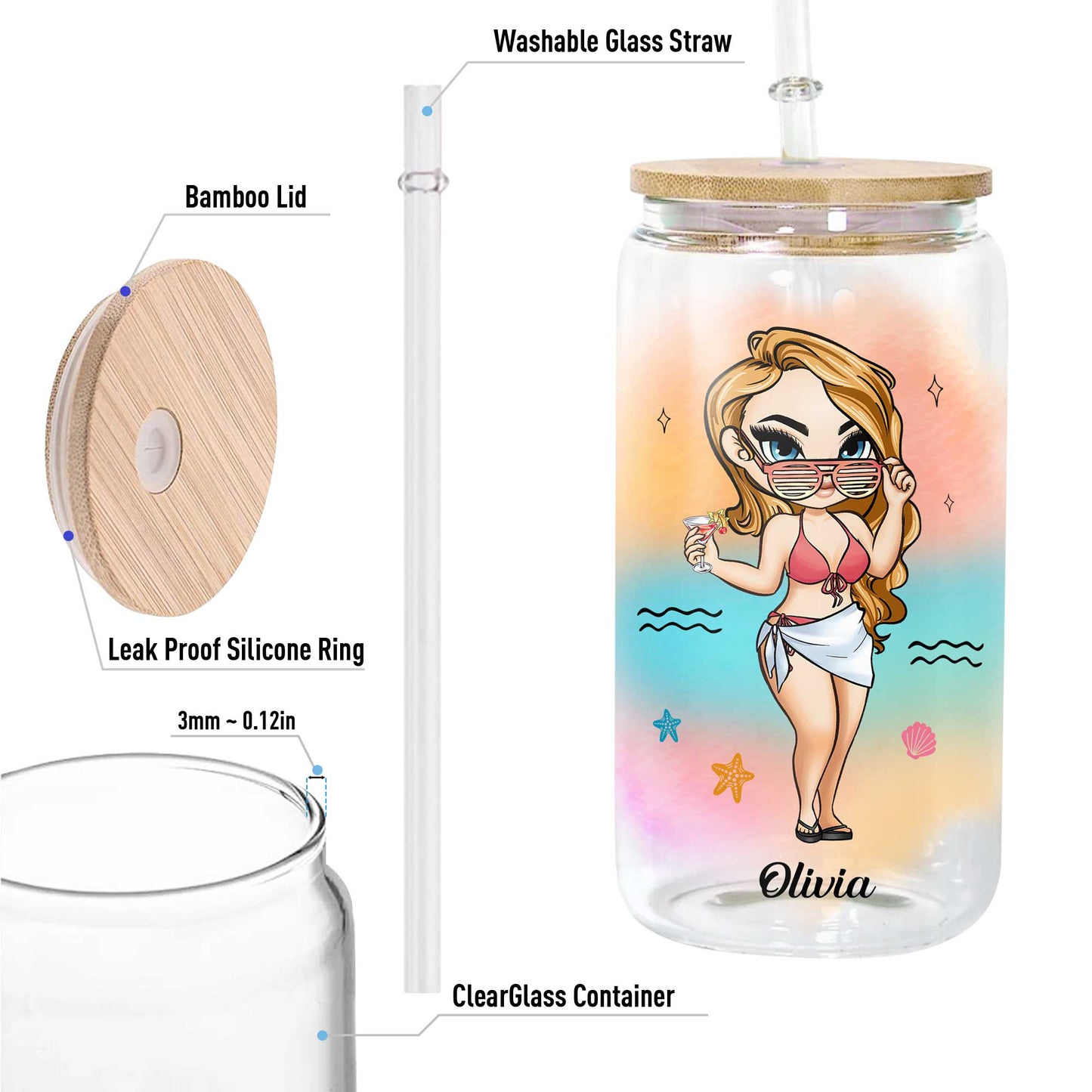 Don't Let This Cute Face Fool You - Personalized Clear Glass Cup