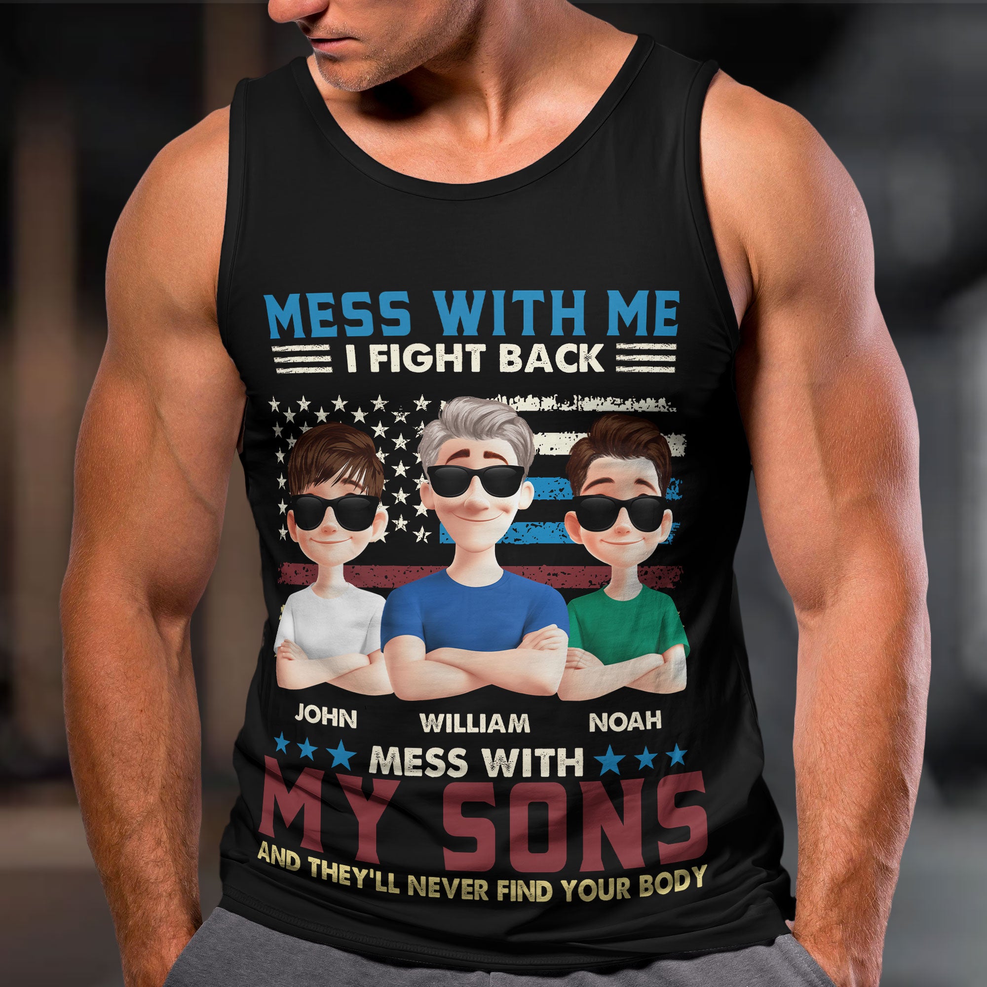 Don't Mess With My Kids - Custom Tank Top For Men
