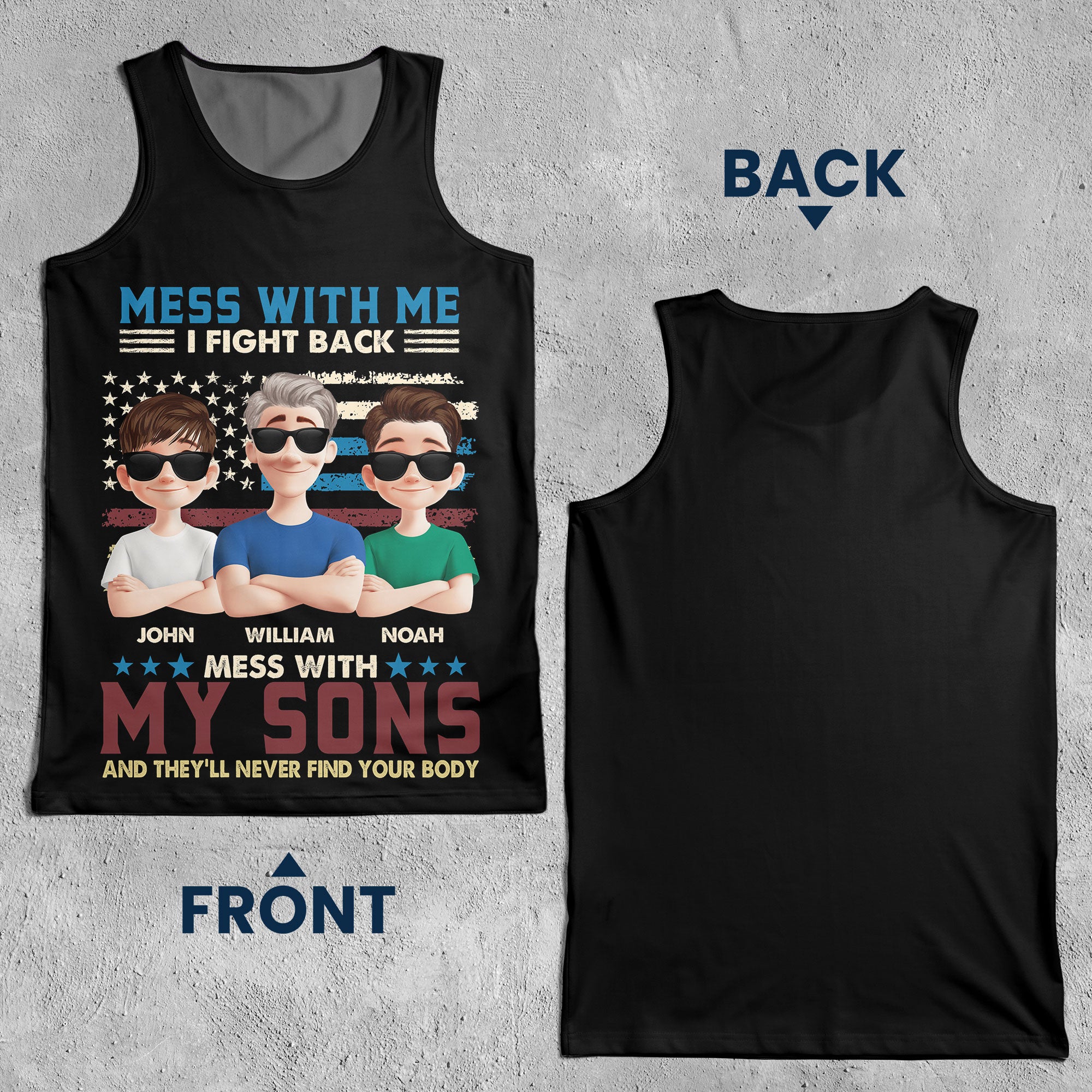 Don't Mess With My Kids - Custom Tank Top For Men