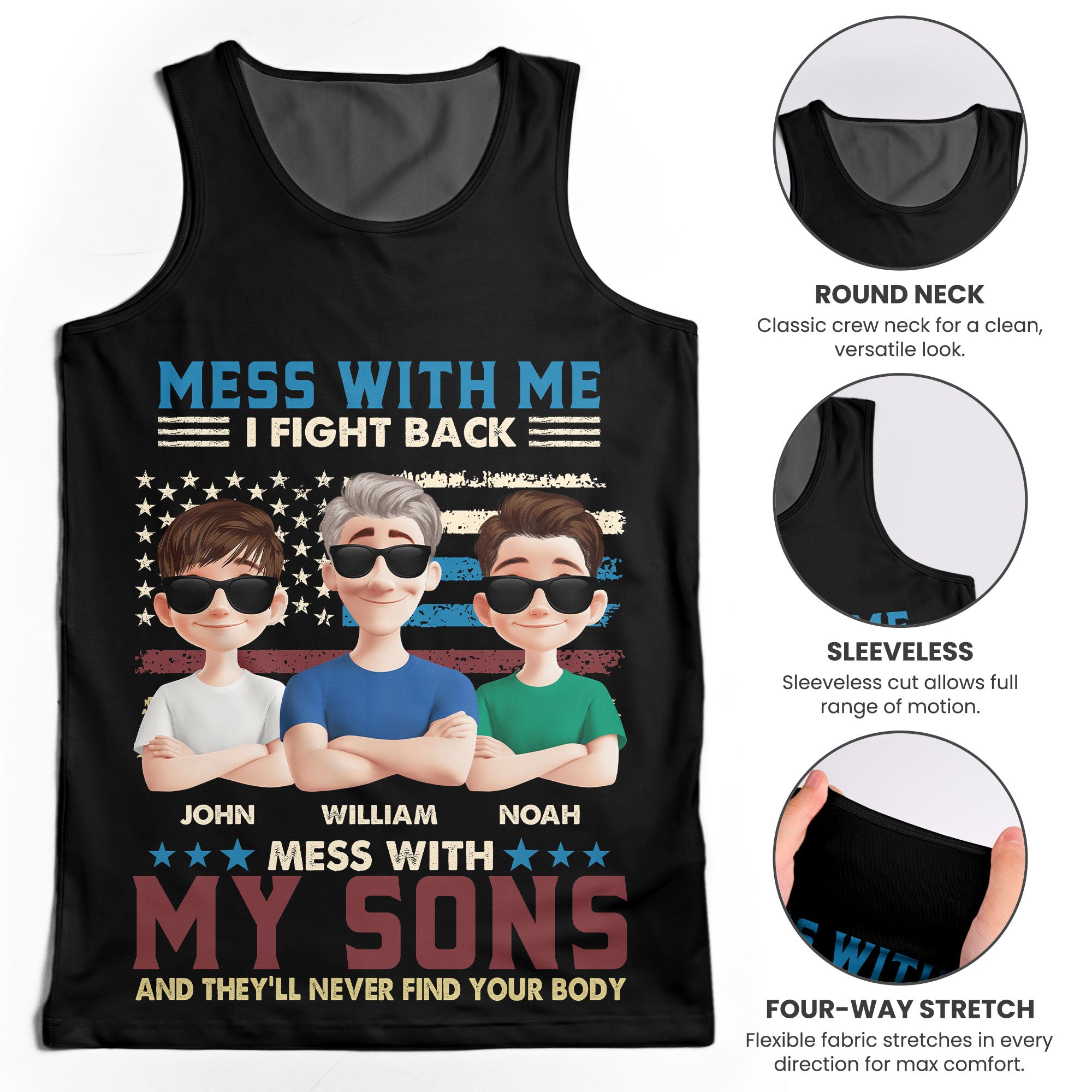 Don't Mess With My Kids - Custom Tank Top For Men
