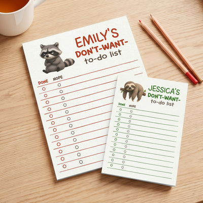 Don’t Want To Do List - Personalized Notepad