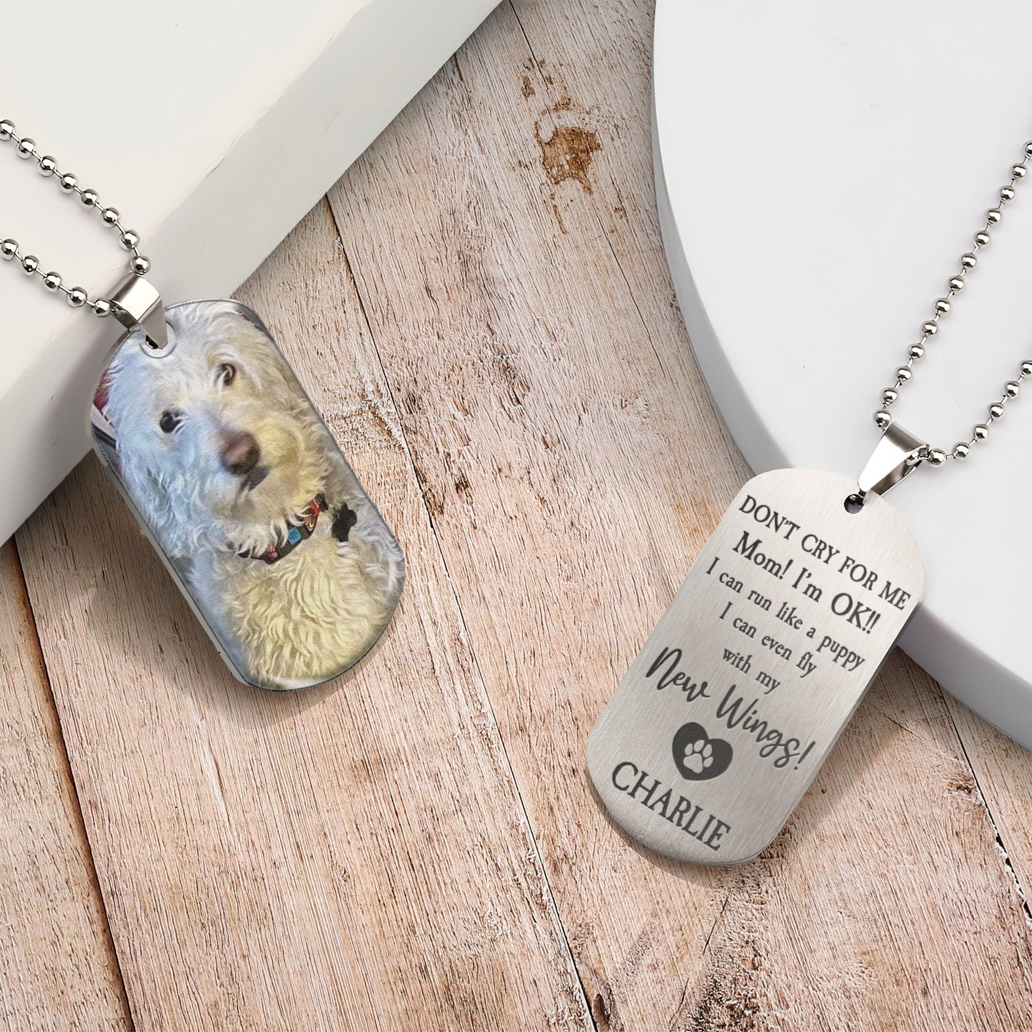 Don't Cry For Me - Personalized Photo Dog Tag Necklace