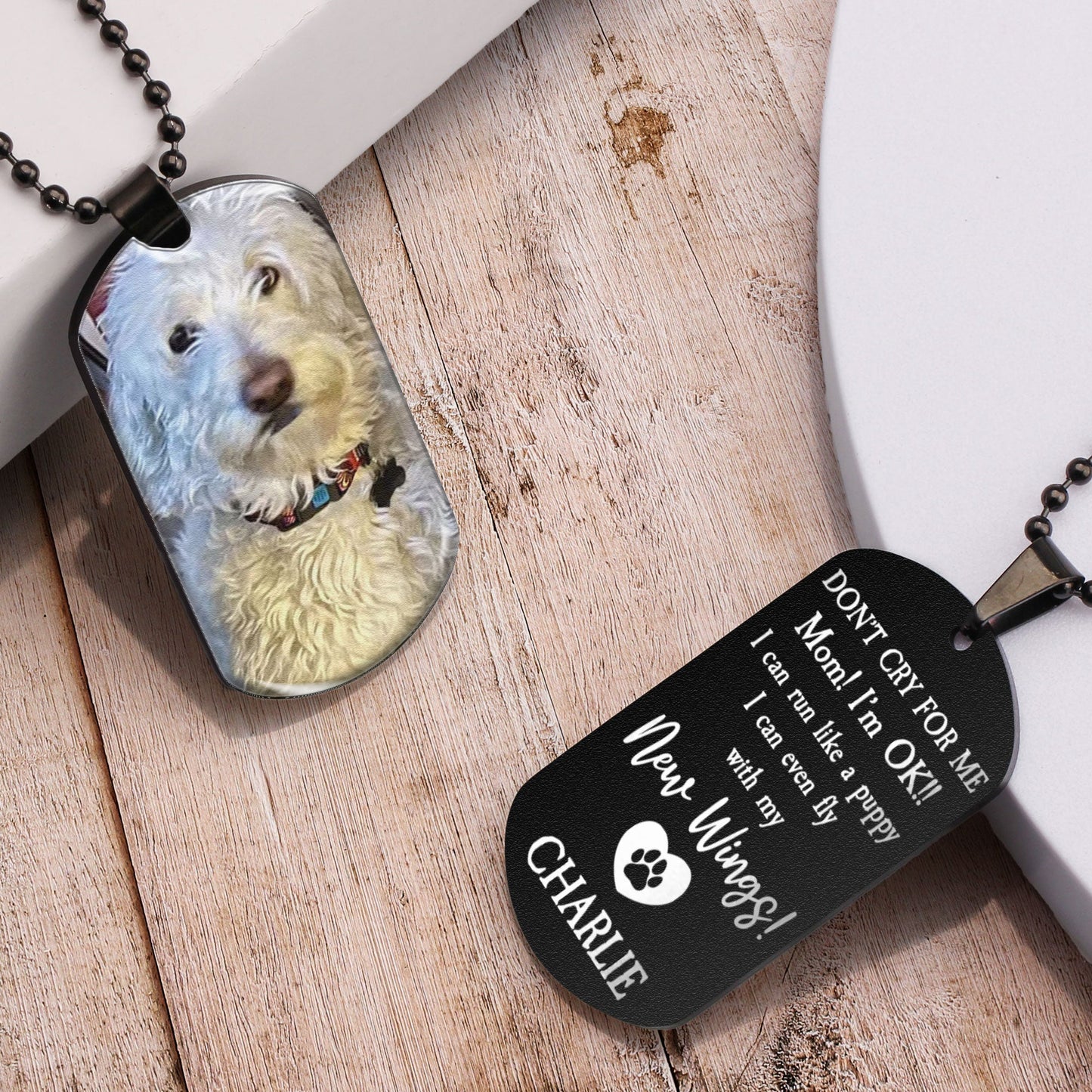Don't Cry For Me - Personalized Photo Dog Tag Necklace