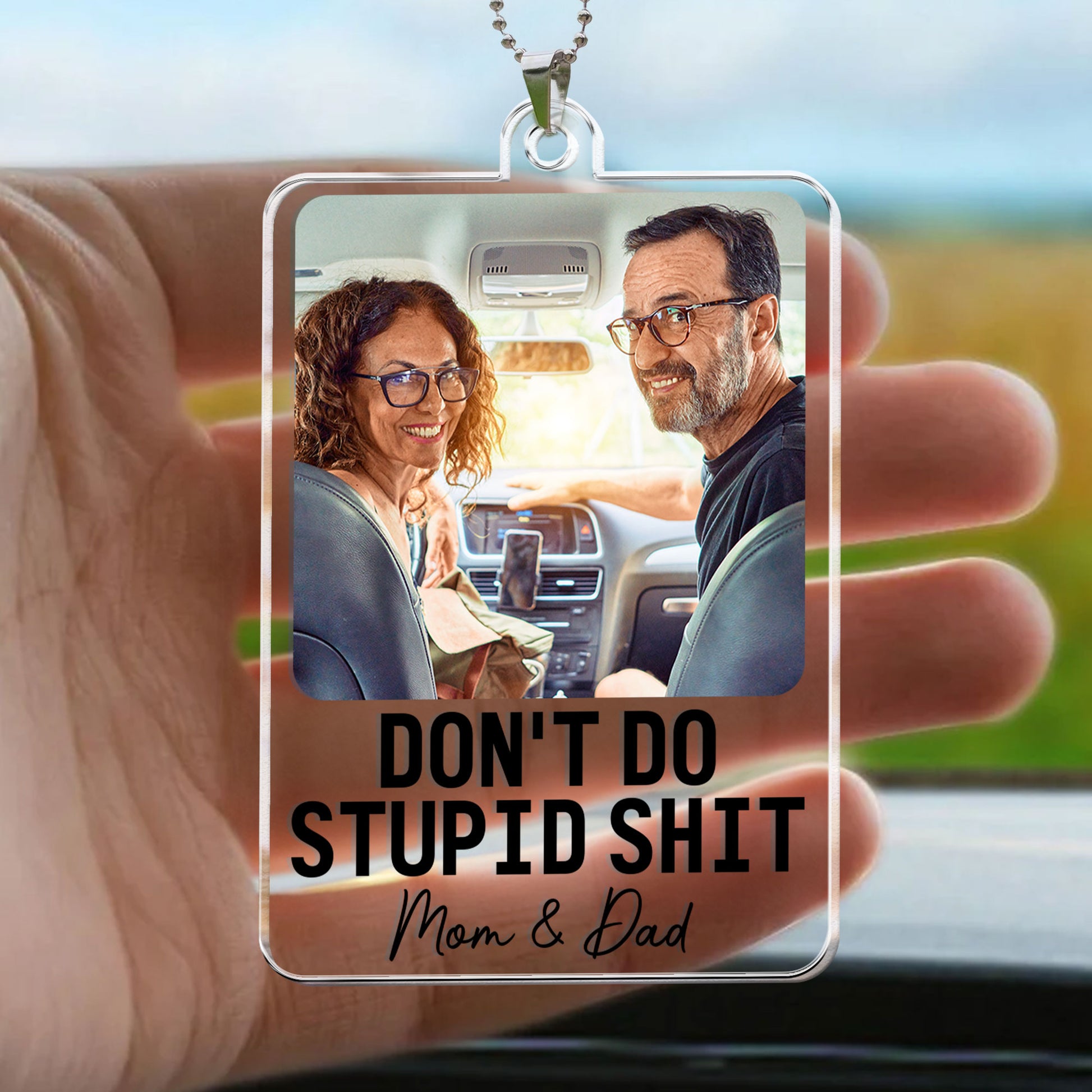 Don't Do Stupid Shit - Personalized Car Photo Ornament – Macorner