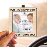 Don't Do Stupid Shit! - Personalized Wooden Photo Car Visor Clip