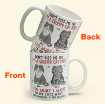 Don't Piss Me Off I'm A Grumpy Cat Mom/ Cat Dad - Personalized Mug