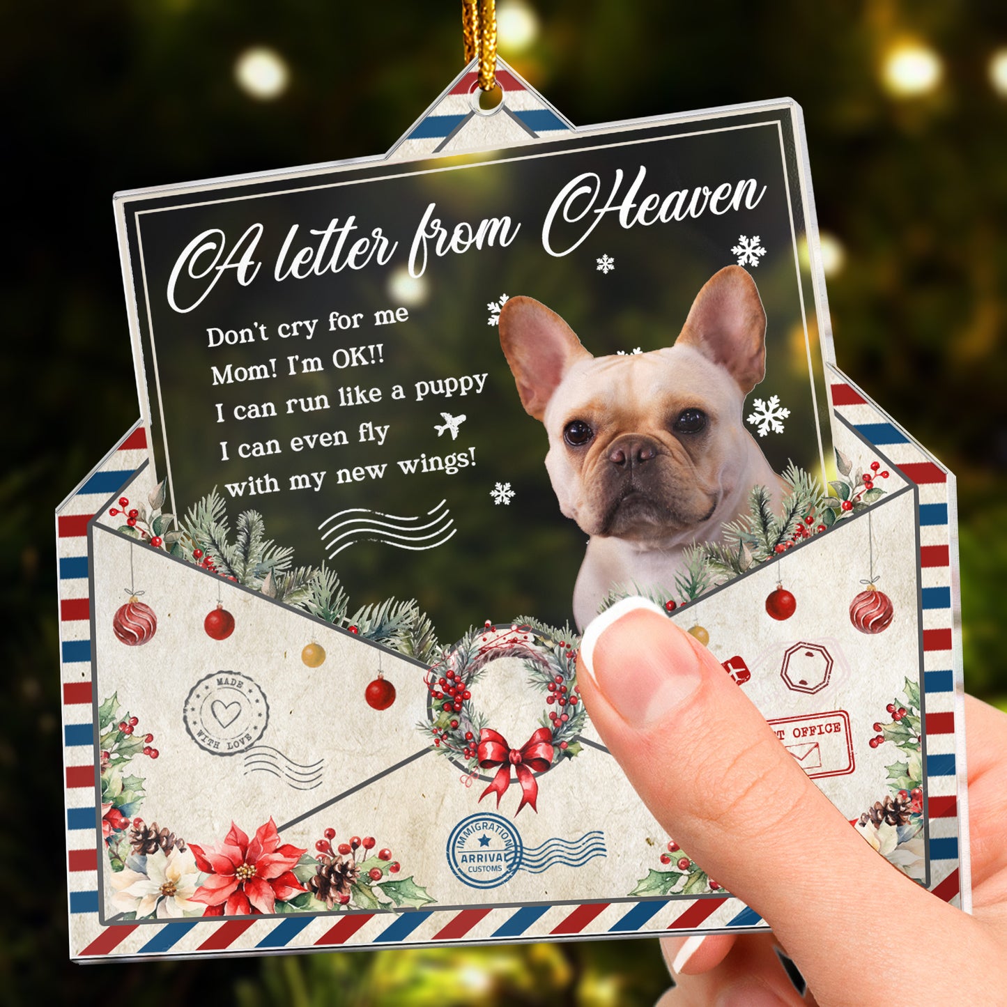 Don't Cry For Me Pet Loss - Personalized Acrylic Photo Ornament