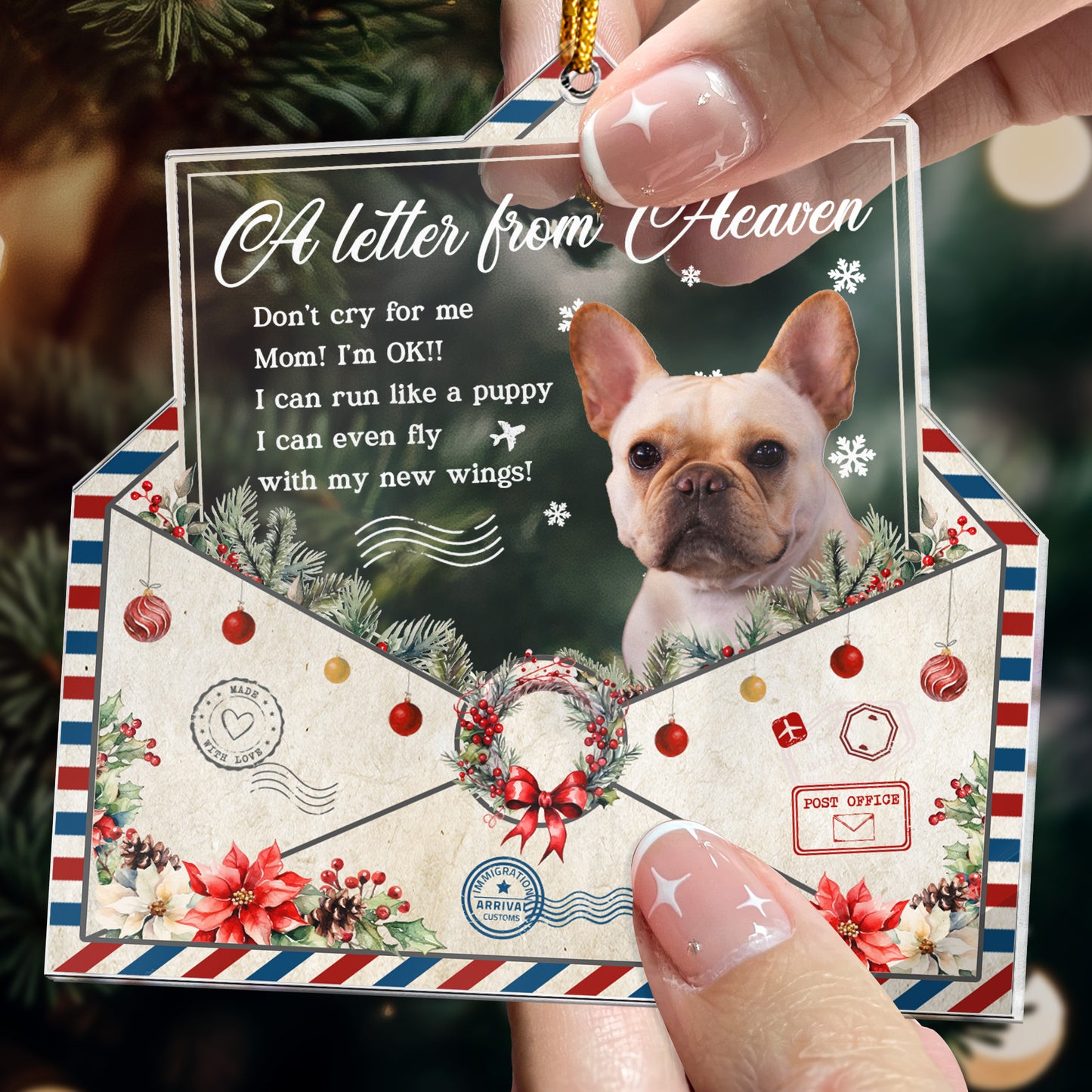 Don't Cry For Me Pet Loss - Personalized Acrylic Photo Ornament