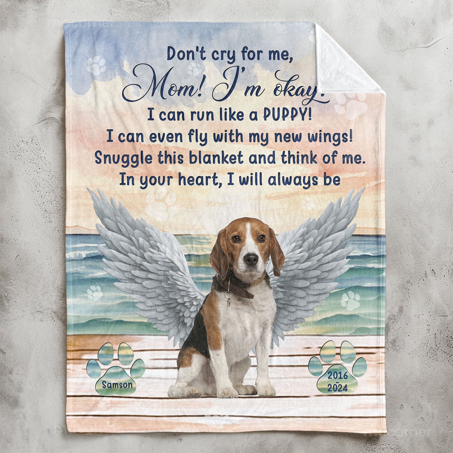 Don't Cry For My Pet Loss - Personalized Photo Blanket