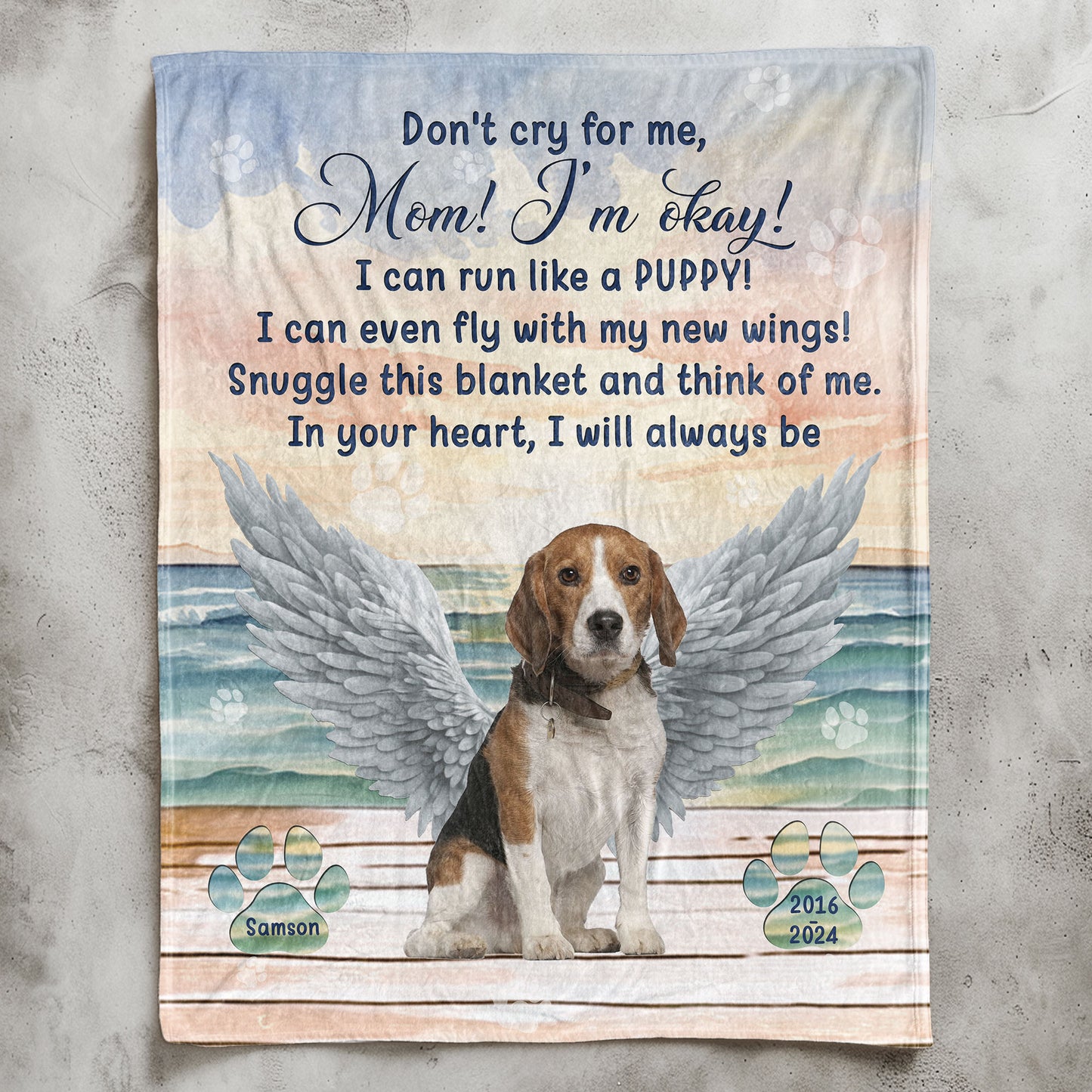 Don't Cry For My Pet Loss - Personalized Photo Blanket