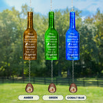 Don't Think We're Apart Memorial Gift - Personalized Photo Wine Bottle Wind Chime