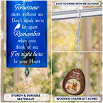 Don't Think We're Apart Memorial Gift - Personalized Photo Wine Bottle Wind Chime