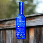 Don't Think We're Apart Memorial Gift - Personalized Photo Wine Bottle Wind Chime