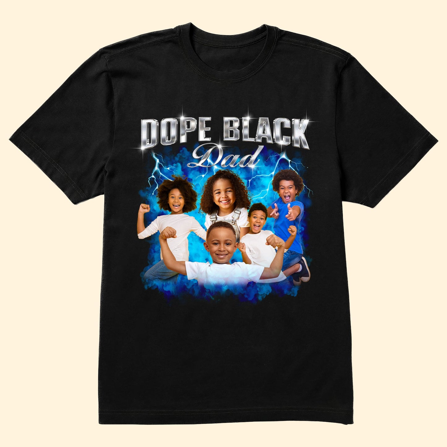 Dope Black Dad - Custom Bootleg Style Rap Shirt - Personalized Photo Shirt