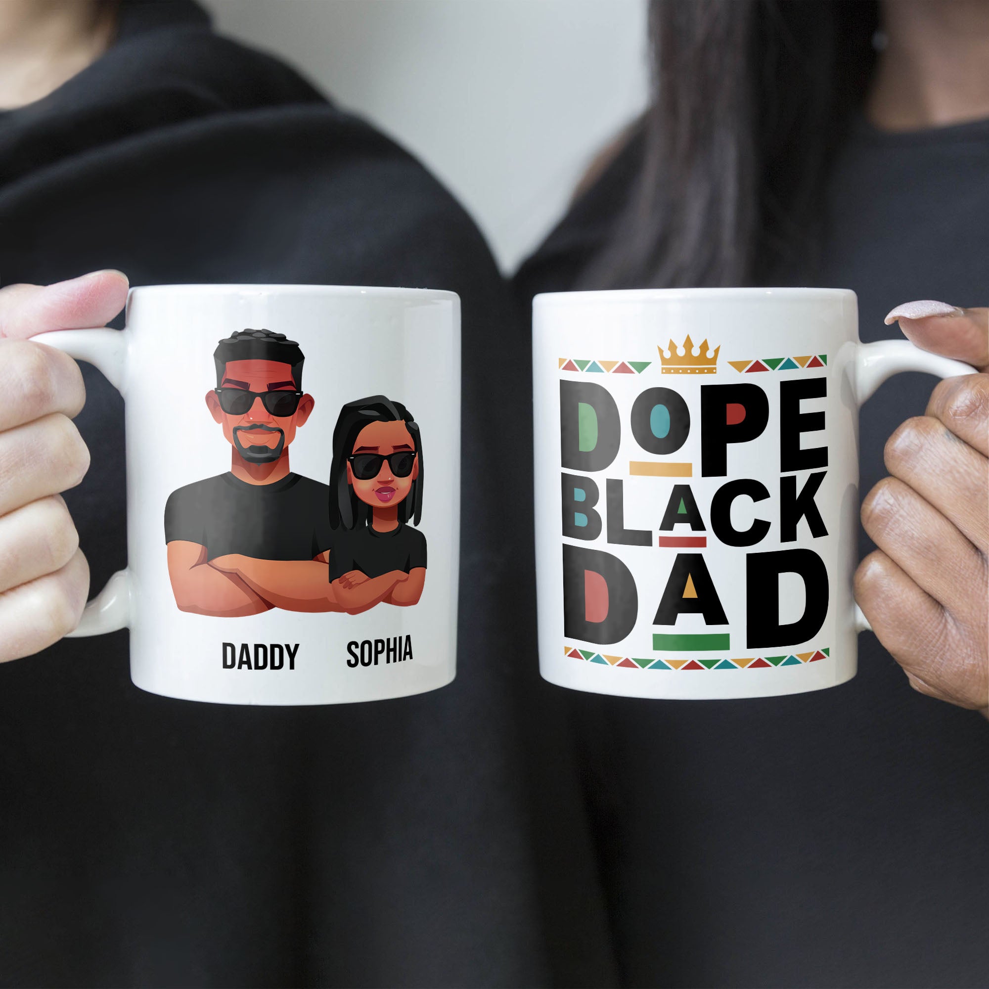 Dope Black Dad - Personalized Mug