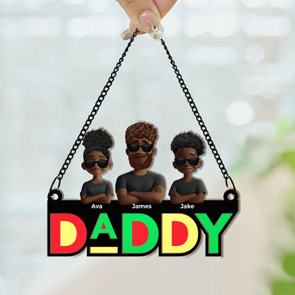 Dope Black Dad - Personalized Window Hanging Suncatcher Ornament