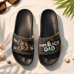 Dope Black Dad, Dope Dad Father's Day Gifts - Fist Bumps - Personalized Slide Sandals