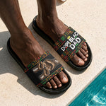 Dope Black Dad, Dope Dad Father's Day Gifts - Fist Bumps - Personalized Slide Sandals