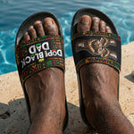 Dope Black Dad, Dope Dad Father's Day Gifts - Fist Bumps - Personalized Slide Sandals
