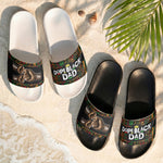 Dope Black Dad, Dope Dad Father's Day Gifts - Fist Bumps - Personalized Slide Sandals