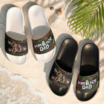 Dope Black Dad, Dope Dad Father's Day Gifts - Fist Bumps - Personalized Slide Sandals
