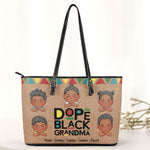 Dope Black Grandma- Personalized Leather Tote Bag