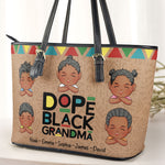 Dope Black Grandma- Personalized Leather Tote Bag
