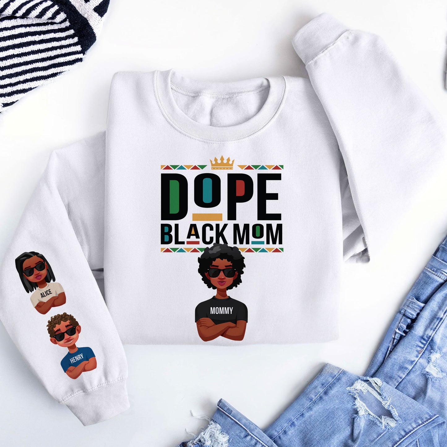 Dope Black Mom - Personalized Sweatshirt