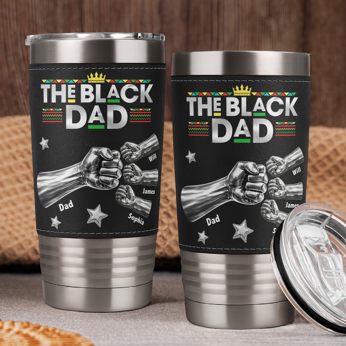 Dope-Black-Dad-Fist-Bump-New-Version-Gift-For-Dad-Husband-Personalized-20oz-Tumbler-2