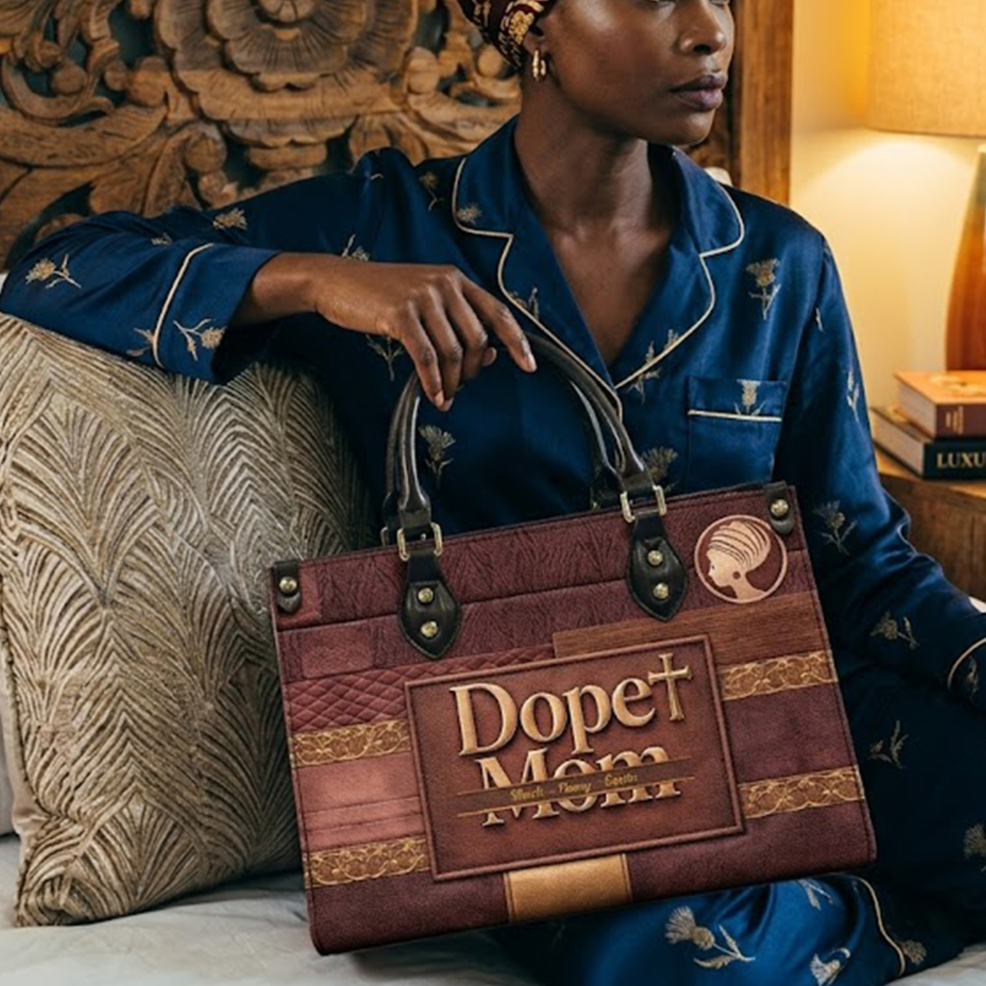 Dope Black Mom, Dope Mom - Custom With Kids' Names - Personalized Leather Bag
