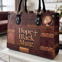 Dope Black Mom, Dope Mom - Custom With Kids' Names - Personalized Leather Bag
