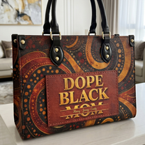 Dope Black Mom, Dope Mom - Custom With Kids' Names - Personalized Leather Bag