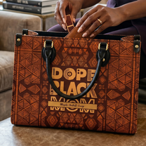 Dope Black Mom, Dope Mom - Custom With Kids' Names - Personalized Leather Bag