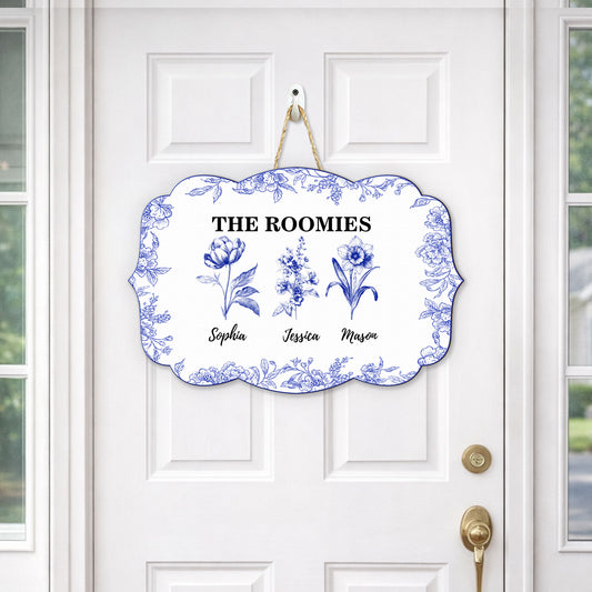 Dorm-Room-Birth-Month-Flower-Toile-De-Jouy-Style-Personalized-Wood-Sign-1