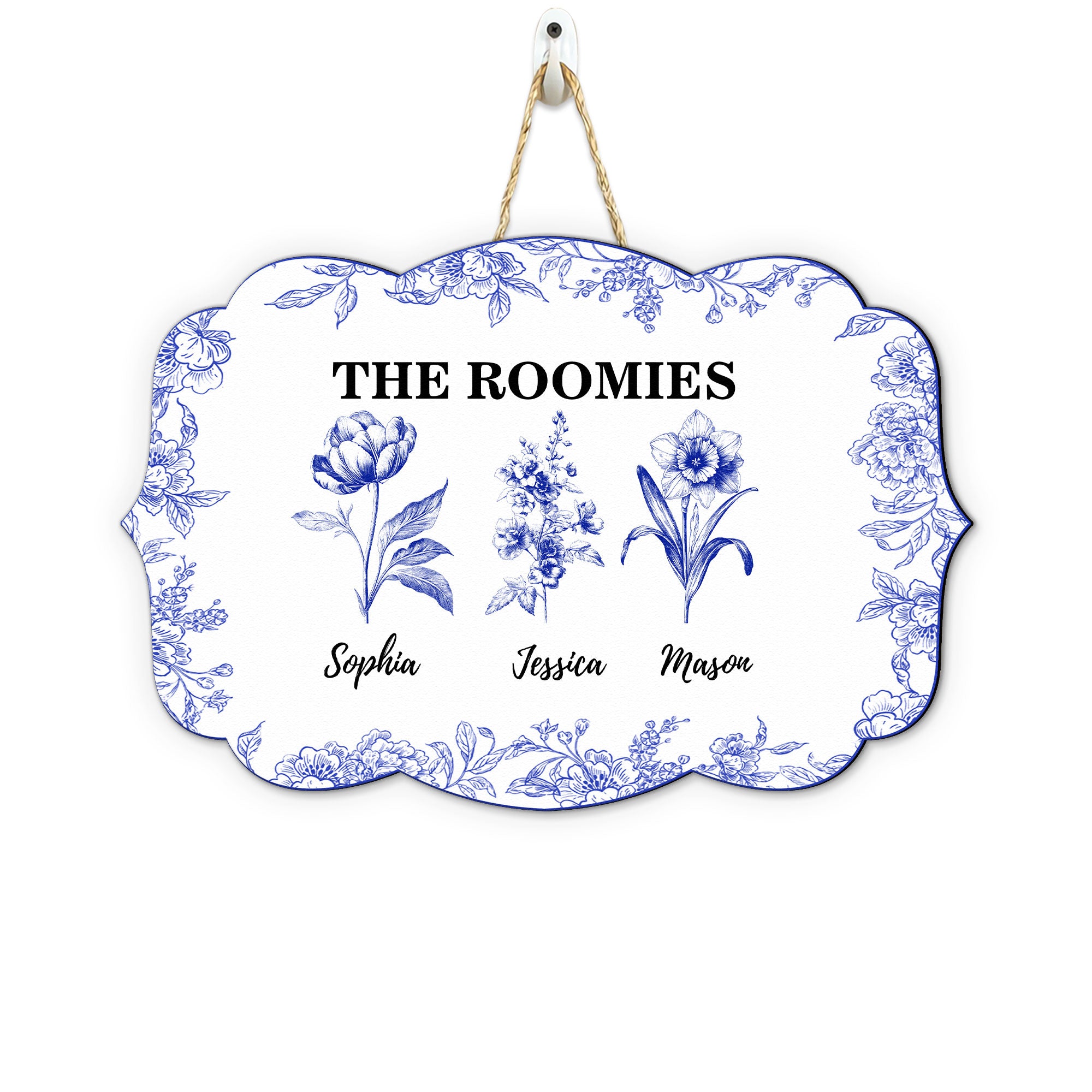 Dorm-Room-Birth-Month-Flower-Toile-De-Jouy-Style-Personalized-Wood-Sign-2
